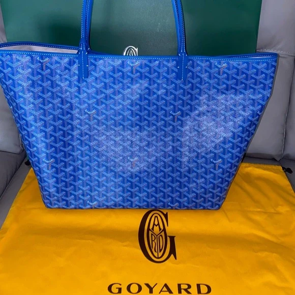 希少【GOYARD】ブルー キャンバス SAINT LOUIS GM トートバッグ